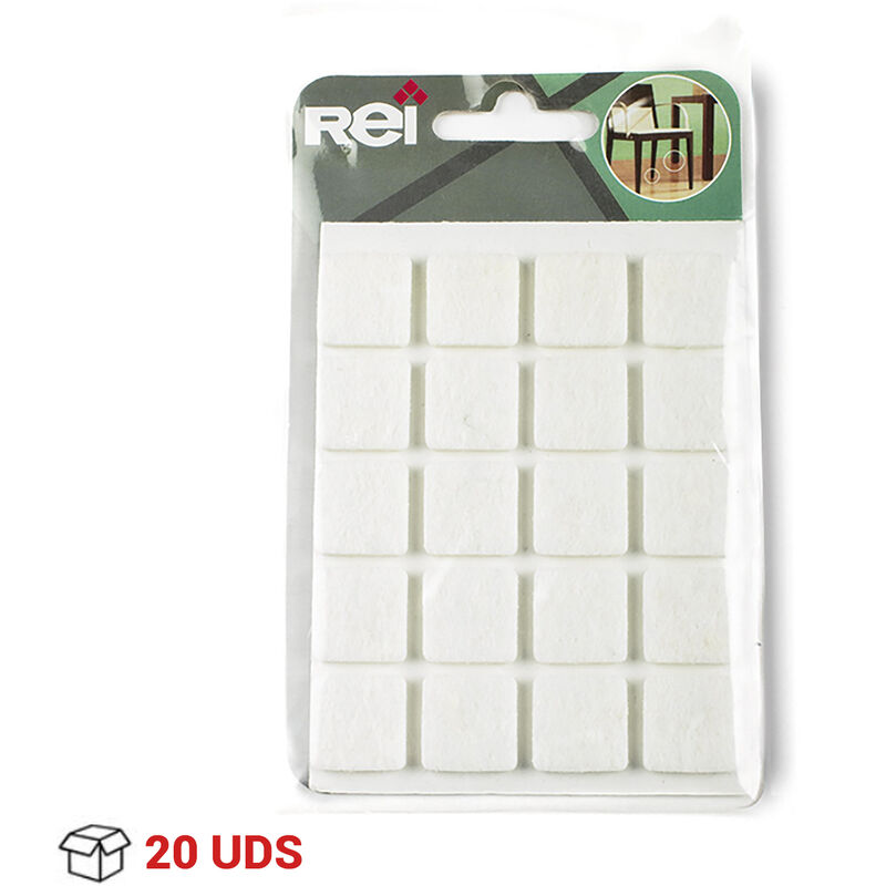 

REI - Tapones para Ocultar Tornillos | Embellecedor Tapa Tornillos | Fabricado en Fieltro | Acabado en Blanco | Medidas 17*17*3 mm | Sistema de