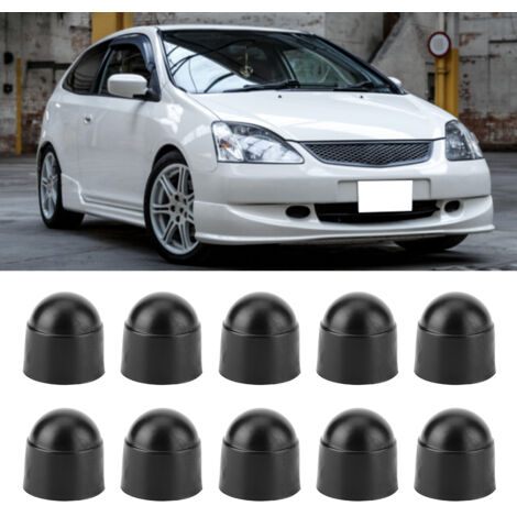 Tapones protectores hexagonales de plástico negro M6 - Paquete de 10 para tornillos y tuercas, accesorios para automóviles JDM