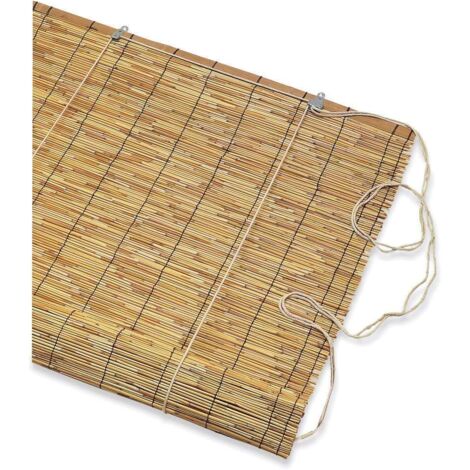 Tapparella in arelle bamboo con carrucola 90x180 cm legata in nylon ombreggiante oscurante