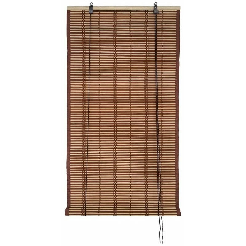 Tapparella midollino Bamboo e legno con carrucola e cordino Folk Garden Deluxe Collection - 200xH300 cm Brown