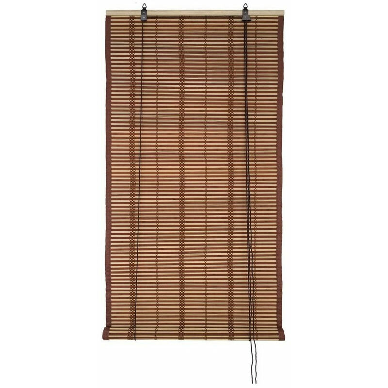 Tapparella midollino Bamboo e legno con carrucola e cordino Folk Garden Deluxe Collection - 100xH160 cm Brown