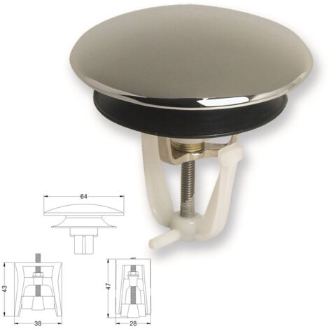 Tapparello universale per pilette saltarello da 1" e 1"1/4 in ottone cromato 411200OCUNI