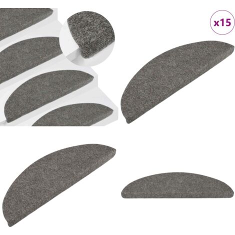 Tappeti Adesivi per Scale 15 pz 56x17x3 cm Grigi - Antiscivolo - Sicurezza scale