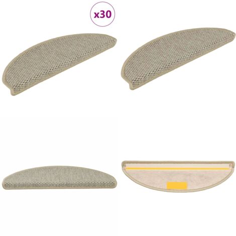 Tappeti Adesivi Scale Aspetto Sisal 30pz 65x21x4cm Verde Chiaro - Tappeti antiscivolo - Tappeti per scale in sisal