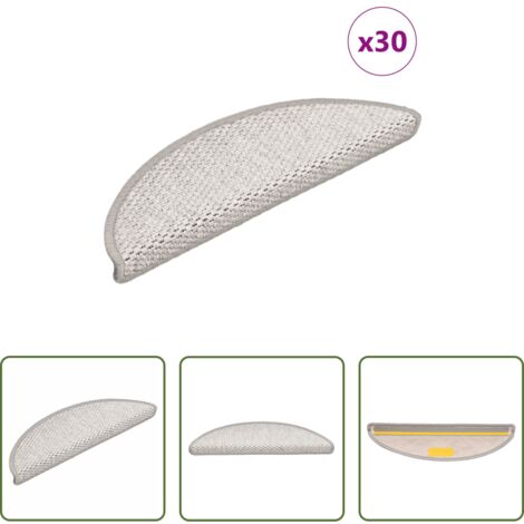 Tappeti adesivi -  Tappeti Adesivi Scale Aspetto Sisal 30 pz 56x17x3 cm Platino