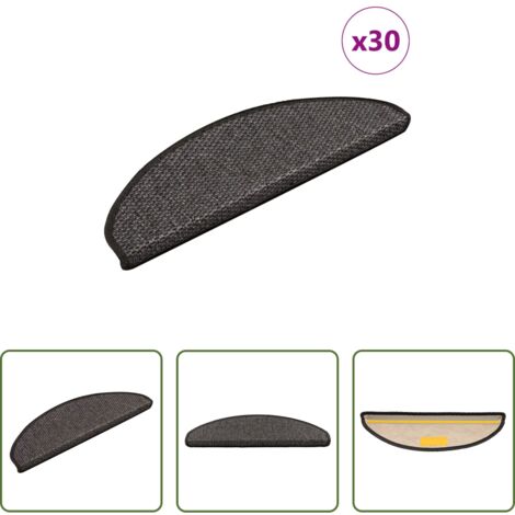 Tappeti adesivi -  Tappeti Adesivi Scale Aspetto Sisal 30 pz 65x21x4 cm Antracite