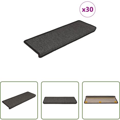 Tappeti adesivi -  Tappeti Adesivi Scale Aspetto Sisal 30 pz 65x21x4 cm Antracite