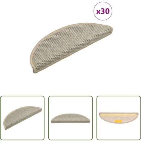 Tappeti adesivi -  Tappeti Adesivi Scale Aspetto Sisal 30pz 56x17x3cm Verde Chiaro