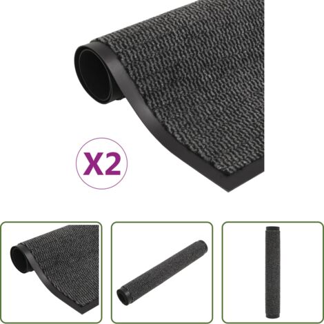 Tappeti antiscivolo -  Tappeti Antipolvere 2 pz Trapuntati 40x60 cm Antracite