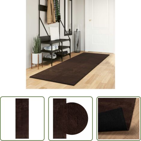 Tappeti antiscivolo -  Tappeti per area HUARTE Marrone 250 x 80 cm Poliestere