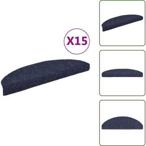 Tappeti antiscivolo - vidaXL Tappetini per scale autoadesivi 15 pz 65x21x4 cm blu semicircolari grandi - Tappeti per scale in polipropilene