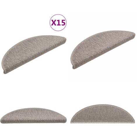 Tappeti Autoadesivi Scale Aspetto Sisal 15pz 56x17x3cm Argento - Tappeti autoadesivi - Tappeti in sisal