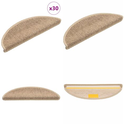 Tappeti Autoadesivi Scale Aspetto Sisal 30 pz 56x17x3 cm Sabbia - Tappeti autoadesivi - Tappeti in sisal