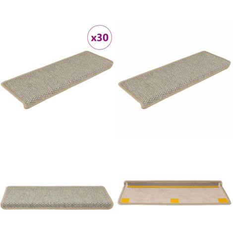 Tappeti Autoadesivi Scale Aspetto Sisal 30 pz 65x21x4 cm Verde Chiaro - Tappeti autoadesivi - Tappeti in sisal