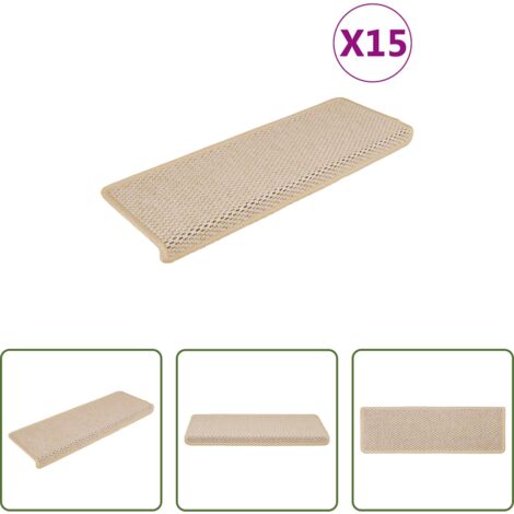 Tappeti autoadesivi -  Tappeti Autoadesivi Scale Aspetto Sisal 15 pz 65x21x4 cm Berber