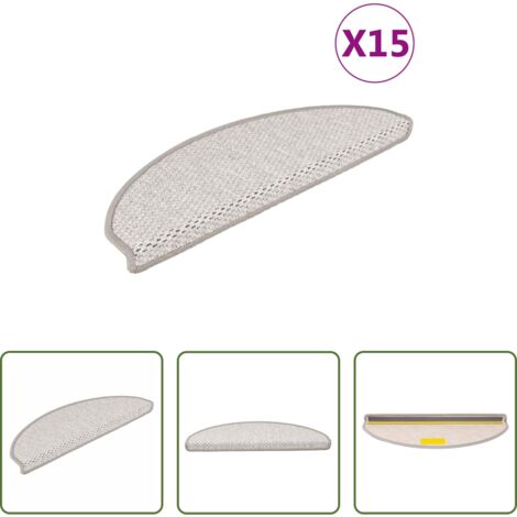 Tappeti autoadesivi -  Tappeti Autoadesivi Scale Aspetto Sisal 15 pz 65x21x4cm Platino