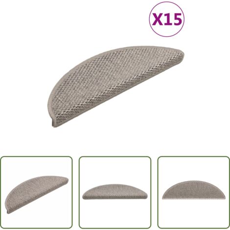 Tappeti autoadesivi -  Tappeti Autoadesivi Scale Aspetto Sisal 15pz 56x17x3cm Argento