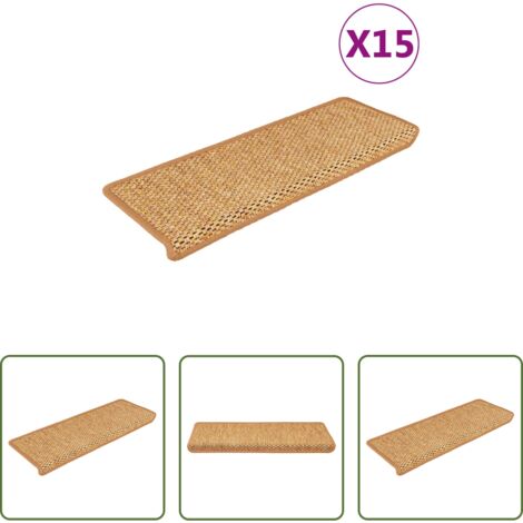 Tappeti autoadesivi -  Tappeti Autoadesivi Scale Aspetto Sisal 15pz 65x21x4 Sisal