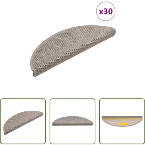 Tappeti autoadesivi -  Tappeti Autoadesivi Scale Aspetto Sisal 30 pz 56x17x3cm Argento