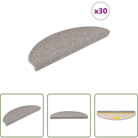 Tappeti autoadesivi -  Tappeti Autoadesivi Scale Aspetto Sisal 30 pz 65x21x4cm Argento
