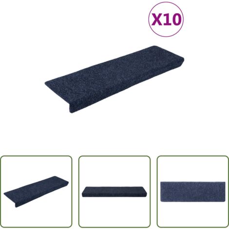 Tappeti autoadesivi - Tappetini per scale autoadesivi 10 pz 65x21x4 cm Antracite Bordo rettangolare