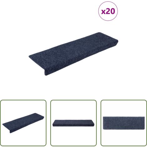 Tappeti autoadesivi -  Tappetini per scale autoadesivi 20 pz 65x21x4 cm Antracite Bordo rettangolare