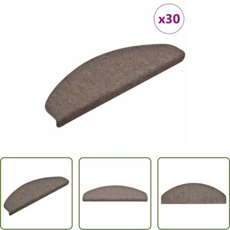 Tappeti autoadesivi - Tappetini per scale autoadesivi 30 pz 65x21x4 cm beige semicircolari grandi