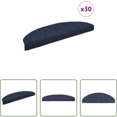 Tappeti autoadesivi -  Tappetini per scale autoadesivi 30 pz 65x21x4 cm blu semicircolari grandi