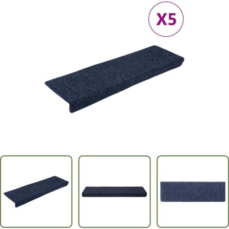 Tappeti autoadesivi - Tappetini per scale autoadesivi 5 pz 65x21x4 cm Antracite Bordo rettangolare