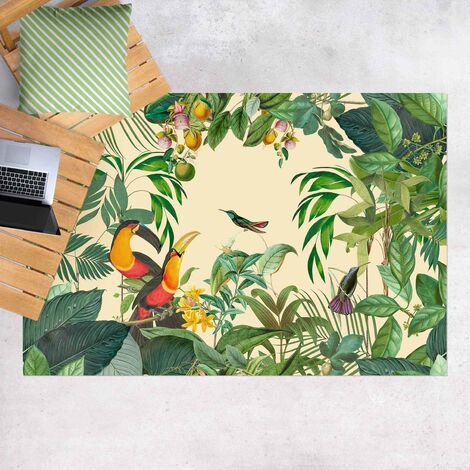 Tappeti in vinile - Vintage Collage - Tucano nella giungla - Orizzontale 2:3
