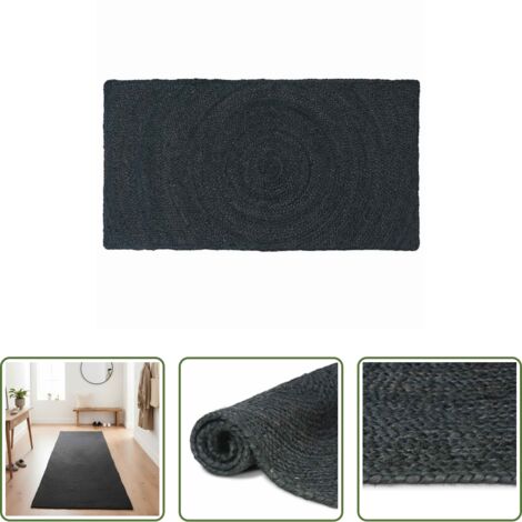 Tappeti moderni -  Tappeti per area Rettangolare Grigio scuro 60 x 110 cm Juta