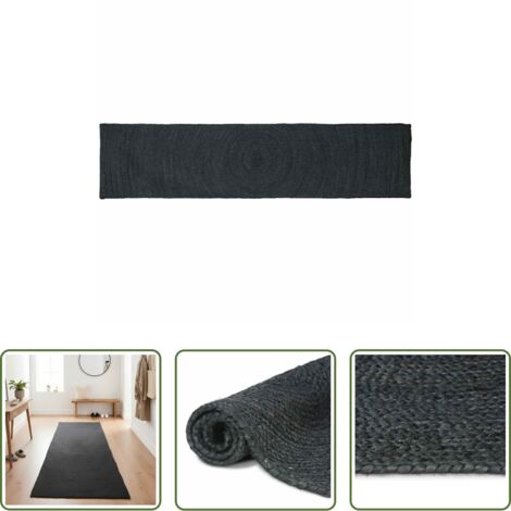 Tappeti moderni -  Tappeti per area Rettangolare Grigio scuro 60 x 250 cm Juta