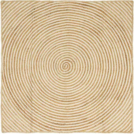 Tappeti per area Bianco 120 x 120 cm Juta vidaXL