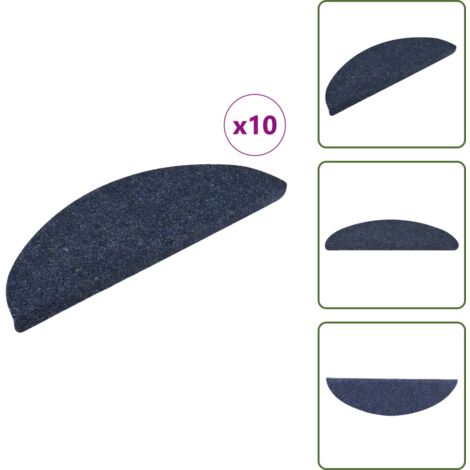 Tappeti per scale antiscivolo - vidaXL Tappetini per scale autoadesivi 10 pz 56x17x3 cm blu semicircolari - Tappeti per scale lavabili