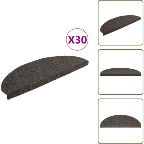 Tappeti per scale antracite - vidaXL Tappetini per scale autoadesivi 30 pz 65x21x4 cm Antracite Semicircolari Grandi -