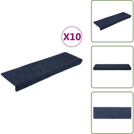 Tappeti per scale autoadesivi - vidaXL Tappetini per scale autoadesivi 10 pz 65x21x4 cm Antracite Bordo rettangolare - Tappeti per scale antracite