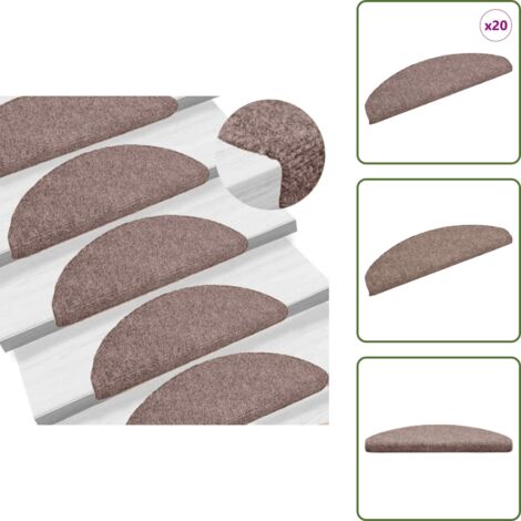Tappeti per scale autoadesivi - vidaXL Tappetini per scale autoadesivi 20 pz 65x21x4 cm Marrone Chiaro semicircolari grandi - Tappeti per scale morbidi