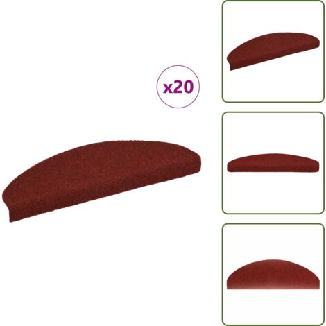 Tappeti per scale rossi - vidaXL Tappetini per scale autoadesivi 20 pz 65x21x4 cm Bordeaux Rosso Semicircolari Grandi - Tappeti per scale bordeaux