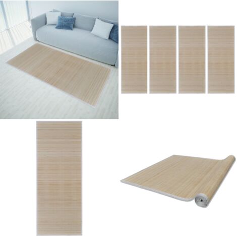 Tappeti Rettangolari in Bambù Naturale 4 pz 120x180 cm - Tappeti in bambù naturale - Tappeti in bambù antiscivolo