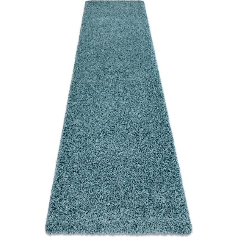 Image of Rugsx - Tappetii passatoie soffi shaggy 5cm blu - per il soggiorno, la cucina, il corridoio blue 60x200 cm