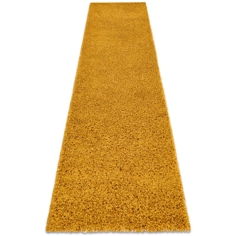 Image of Tappetii passatoie soffi shaggy 5cm oro - per il soggiorno, la cucina, il corridoio yellow 70x200 cm
