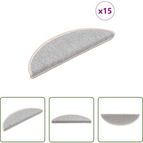Tappetini antiscivolo -  Tappetini per scale 15 pz 56x17x3 cm Argento Semicircolari