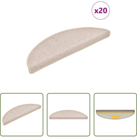 Tappetini antiscivolo -  Tappetini per scale 20 pz 56x17x3 cm tortora semicircolari