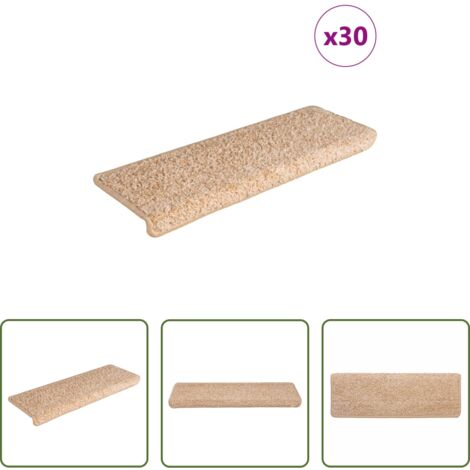 Tappetini antiscivolo -  Tappetini per scale 30 pz 65x21x4 cm Oro Bordo rettangolare