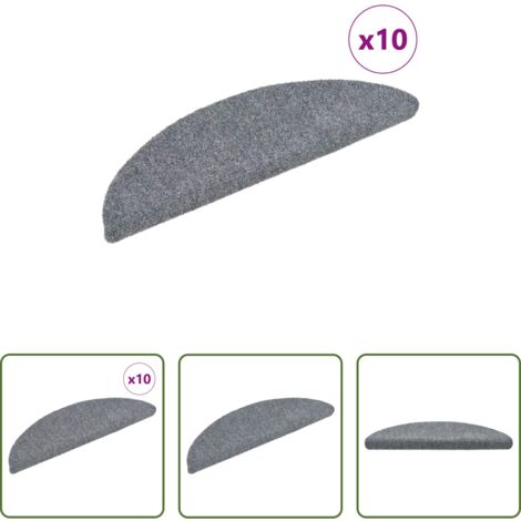 Tappetini antiscivolo -  Tappetini per Scale Adesivi 10 pz 56x17x3 cm Grigio Chiaro