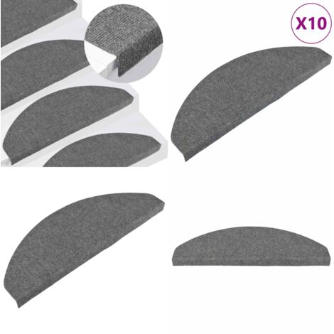 Tappetini Autoadesivi per Scale 10pz Grigi 65x22,5x3,5 cm - Tappetini autoadesivi - Tappetini per scale grigi