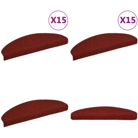 Tappetini Autoadesivi per Scale 15 pz 65x21x4 cm Rosso - Tappetini autoadesivi - Tappetini per scale rosso