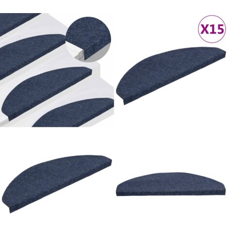 Tappetini Autoadesivi per Scale 15 pz 65x22,5x3,5 cm Blu - Tappetini autoadesivi - Tappetini per scale in feltro