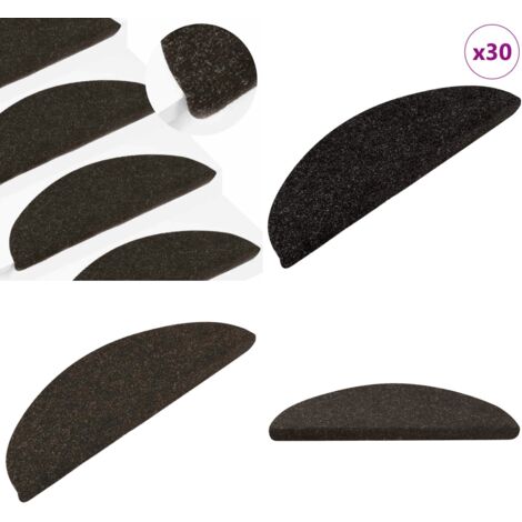 Tappetini Autoadesivi per Scale 30 pz Antracite 56x17x3 cm - Tappetini antiscivolo - Tappetini per scale antracite