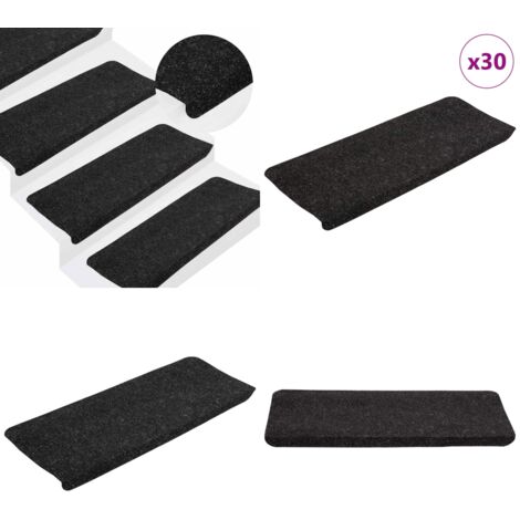 Tappetini Autoadesivi per Scale 30 pz Antracite 65x24,5x3,5 cm - Tappetini antiscivolo - Tappetini per scale antracite
